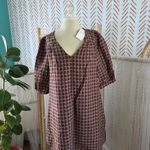 Burgundy/Brown Mini Dress